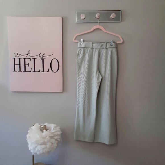 NWT Rachel Zoe icy mint green puff sleeve sweatshirt top & belted sweatpants set - Picture 8 of 14